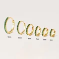 thumbnail image 3 of ERICAJEWELS Emerald Green CZ Beaded Hoop Earrings Tiny Green Huggies Perfect Gift,Silver, 3 of 5
