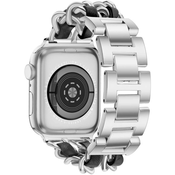 GFDYREE Compatible Apple Watch Band 42mm 44mm, Stainless Steel Metal Cowboy Chain Style Replacement iWatch Series 6 5 4 3 2 1 SE Nike+ Sports Strap Wristband