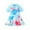 Blue, variant on REDARER Girls One Piece Swimsuit Tropical Leaf Print Short Sleeve Ruffle Dress with Attached Shorts for Beach Pool,4-5 Years