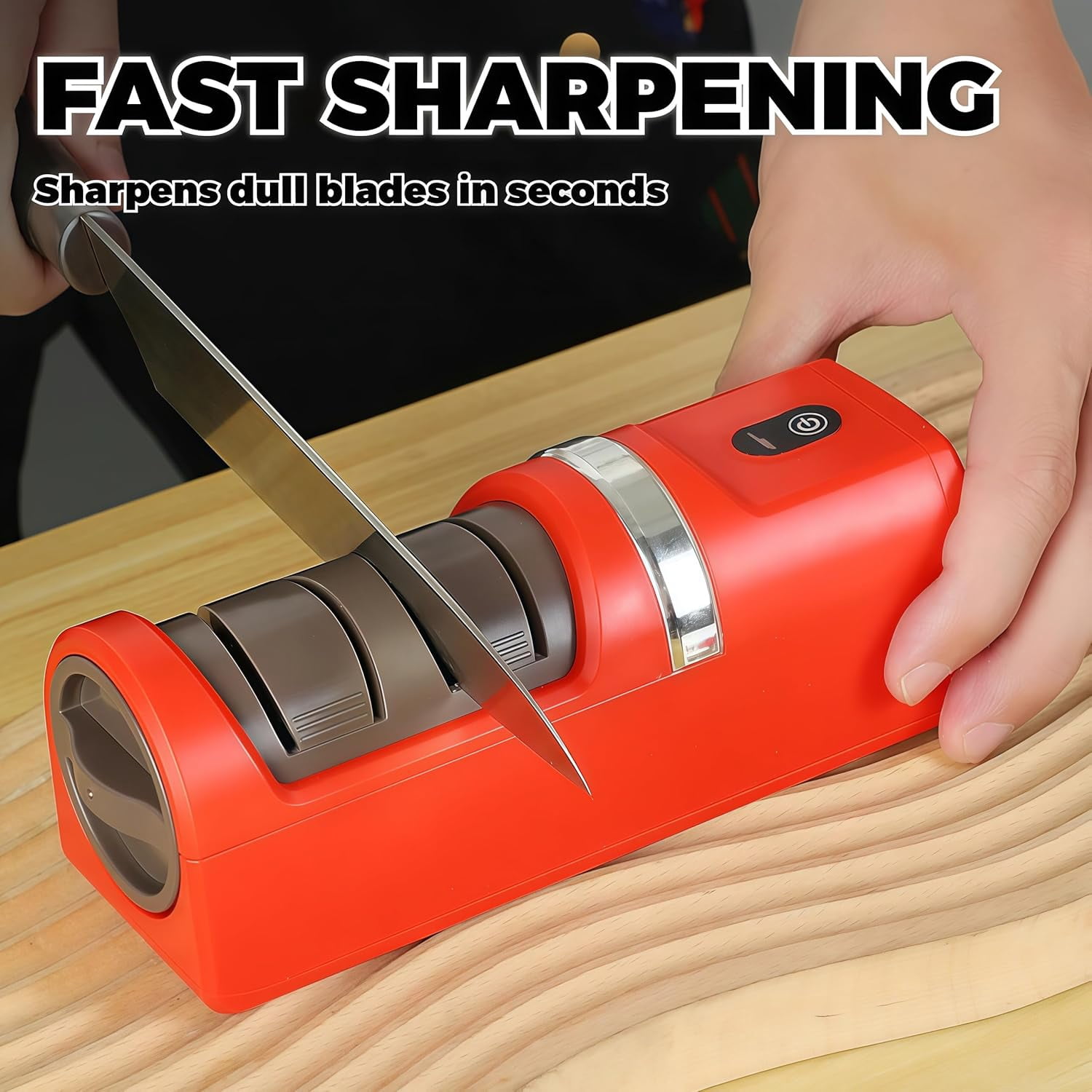 2026 New Automatic Kitchen Knife Sharpener – Cordless,USB Rechargeable Automatic 3-Stage Kitchen Knife Sharpener with Strong Suction Base,for Most Straight-Edge Kitchen Knives