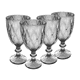 thumbnail image 1 of Copas de Vino Agua Vidrio Cristal Vintage 245 ml Vittori Juego 4 Copas Color Humo, 1 of 6