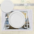 thumbnail image 3 of Ambesonne Coastal Place Mats Set of 4, Open Window Sunrise Sea, Standard Size, Multicolor, 3 of 6