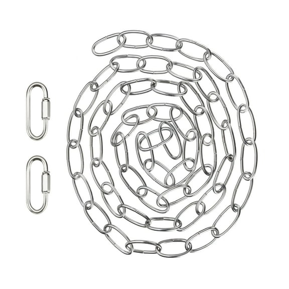Aspen Creative 21108-71, Steel 6 Feet Heavy Duty Chain & Quick Link Connector for Hanging Up Maximum Weight 40 Pounds in Chrome