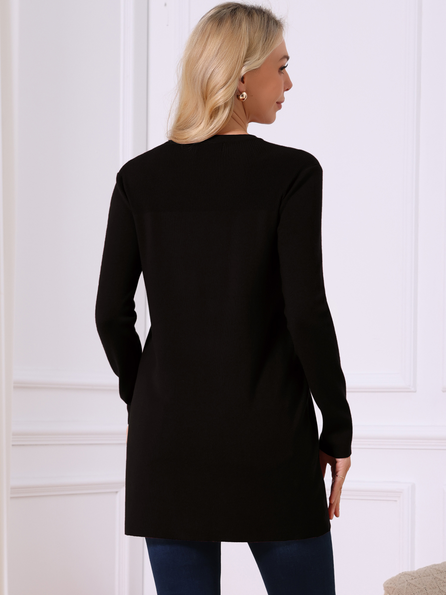 DARING DIVA Pullover Sweater Crewneck Long Sleeve Top XL Black