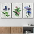 thumbnail image 3 of wall26 Framed Canvas Print Wall Art Set Pastel Watercolor Blue Pink Flowers Nature Floral Illustrations Modern Art Rustic Botanical Relax/Calm for Living Room, Bedroom, Office - 16"x24"x3 B, 3 of 5