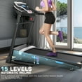 thumbnail image 2 of Simpfree 15% Auto Incline Treadmill 300 lb Capacity, 3.25HP Folding Treadmill for Home, Portable Running Walking Machine with LCD Display, Audio Speaker, App, 12 Preset Programs, Max 9MPH Speed, 2 of 9