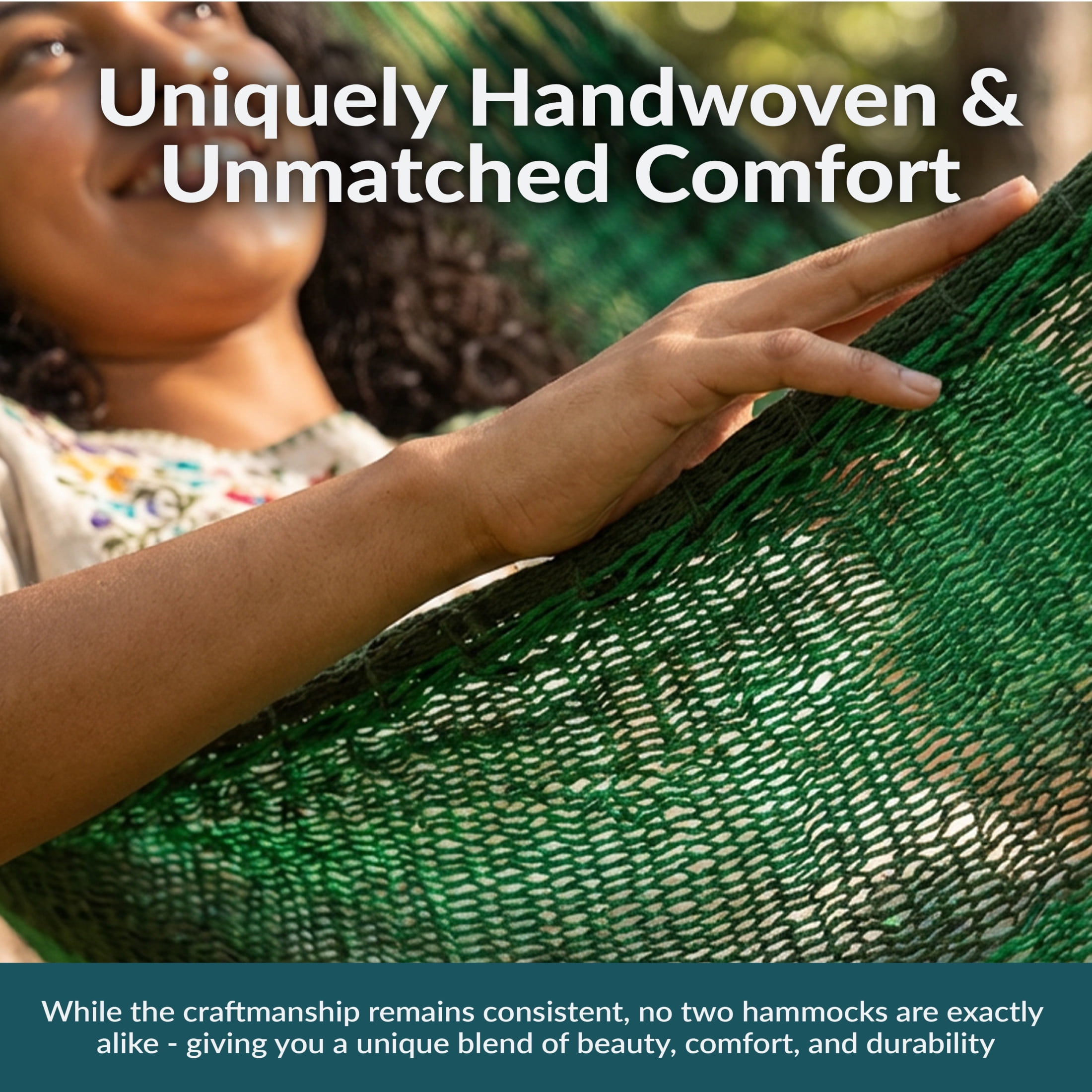 Sunnydaze 2-Person Cotton Mayan Family Hammock, 625 lb Capacity - Meadow