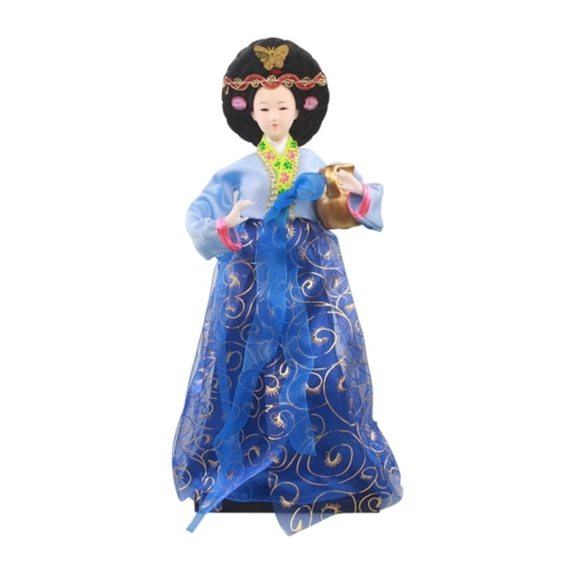 Muñeca Hanbok coreana, estatua femenina, juguete único, artesanía tradicional, figura coleccionable, muñeca asiática antigua para decoración de mesa. Estilo E