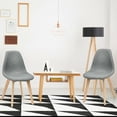 thumbnail image 3 of Gymax Set of 2 Dining Chairs Fabric Cushion Kitchen Side Chairs Gray, 3 of 7