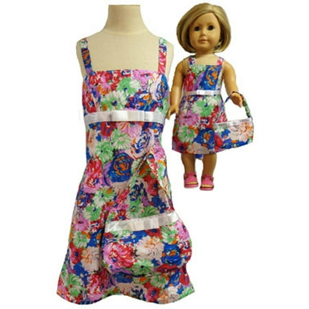 Size 10 Matching Girl And Doll Colorful Sundresses With Purses