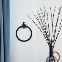 OULII Wall Mounted Towel Hanger: Black Decorative Towel Holder for Home Decor 1Pack
