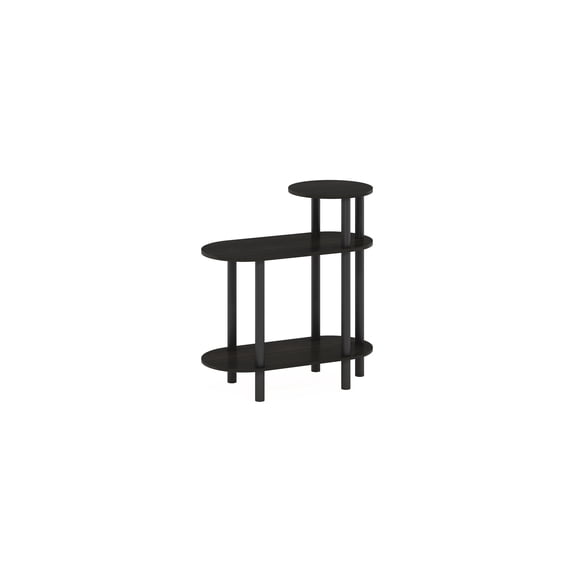 HomeStock Eclectic Exclusivity 3-Tier Oval Sofa Side Table, End Table with Open Shelves