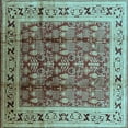 thumbnail image 1 of Ahgly Company Indoor Square Oriental Light Blue Industrial Area Rugs, 7' Square, 1 of 4