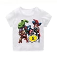 thumbnail image 3 of 2 3 4 5 6 7 8 9 Camisetas de niño de Marvel Avengers con nombre personalizado, ropa de verano para cumpleaños para niños, ropa de fiesta de cumpleaños de superhéroes, camiseta para bebé, 3 of 5