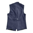 thumbnail image 3 of RYDCOT Mens Stand up Collar Single Breasted Multi Pockets Suit Vests Solid Color Fashion Casual Top Light Blue, 3 of 4