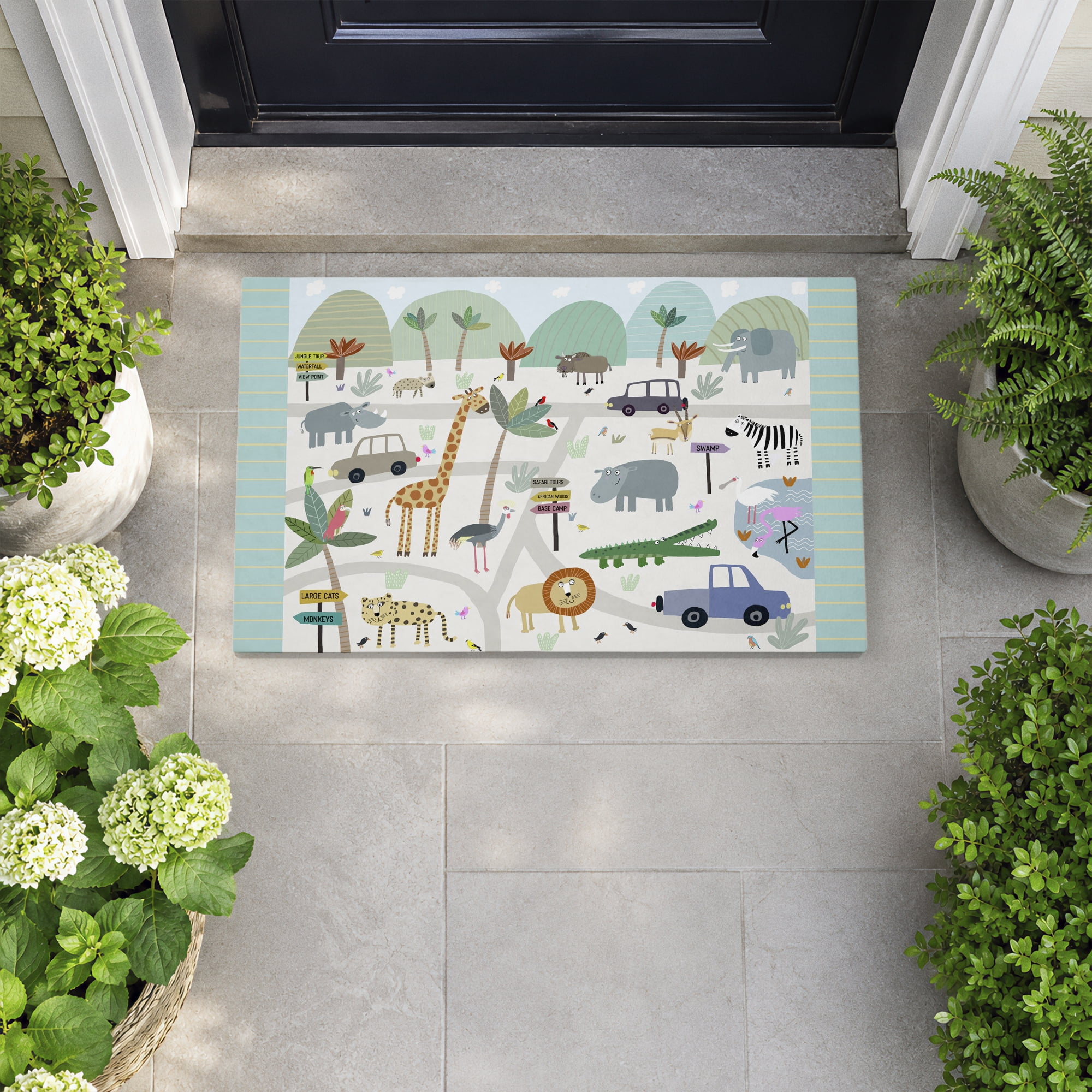 Stupell Industries Safari Journey Animals Printed Outdoor Door Floor Mat, design by Carla Daly