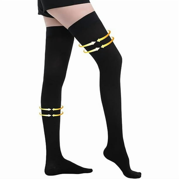 wonima44 Medical Compression Stockings for Women and Men, 20-30 mmHg Thigh High Compression Socks, Closed Toe Graduated Compression Hoses, Long Circulation Pressure Stockings for Varicose Veins, Edema