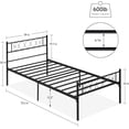 thumbnail image 2 of Charming dormitorio addition tamaño individual size metal marco de cama con heart cabecero & footboard-12.2in underbed almacenamiento para extra space, 2 of 7