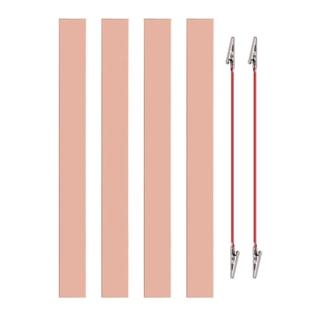 Uxcell 25x250mm Copper Anode Sheet, 5 Pack Pure Copper Strip (99.995% Pure) 1mm Thick Plate Electrode Set with Alligator Clips Cables for Electroplating Plating Experiment