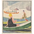 thumbnail image 2 of Edna Boies Hopkins 12x13 Black Ornate Wood Framed Double Matted Museum Art Print Titled: Canoes (C. 1917-1918), 2 of 5