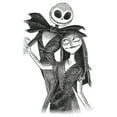 thumbnail image 2 of Men's The Nightmare Before Christmas Jack and Sally Black and White Dance Sketch  Graphic Tee White X Large, 2 of 5