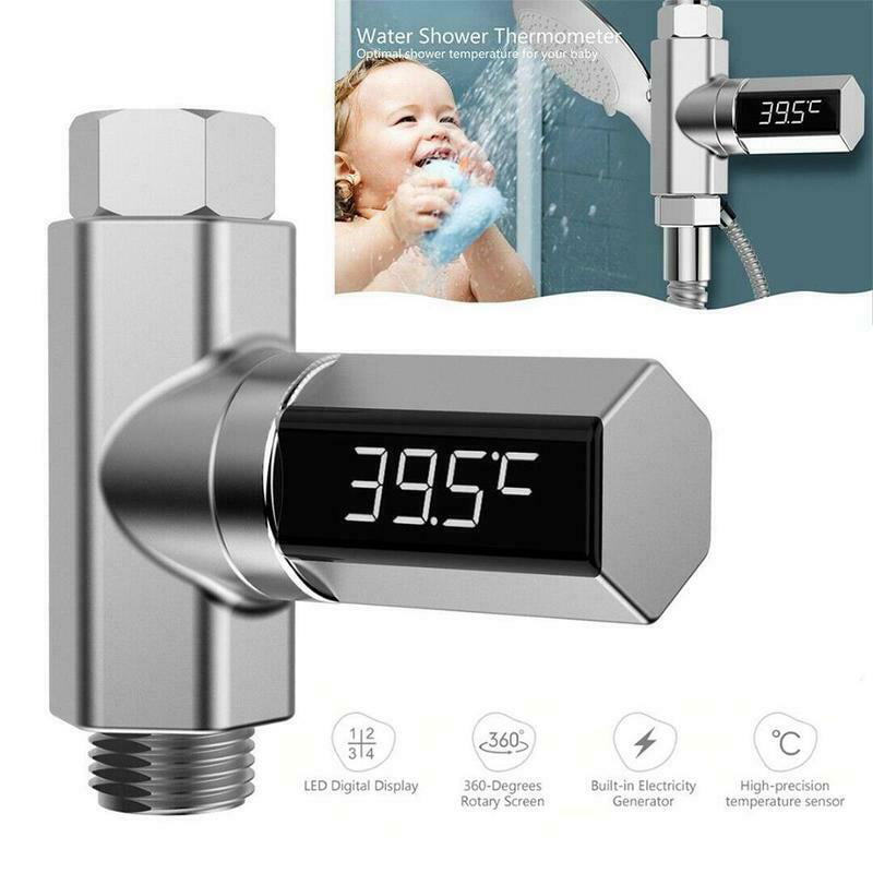 LED Digital Shower Temperature Display Water Thermometer Monitor Waterproof 