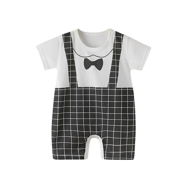 Vêtements pour Bébé Fille, T-Shirt à Manches Courtes Imprimé Col Rond Combinaison