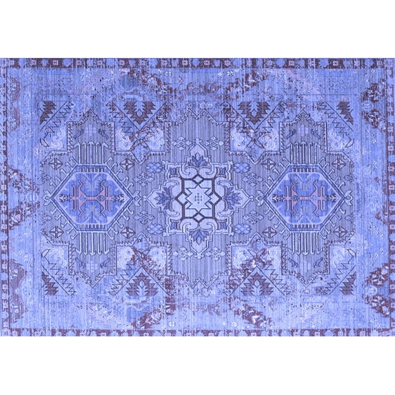 Ahgly Company Indoor Rectangle Persian Blue Traditional Area Rugs, 8' x 12'