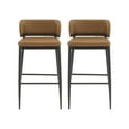 thumbnail image 2 of Christopher Knight Home Industrial 30“ Leathaire Upholstered Bar Stools, Metal Frame, Brown, 2 of 10