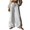 White, variant on Women Pants Trendy Wide-Leg Solid Long Loose Culottes Pants Cotton Linen Fabric Breathable Palazzo Trousers Lounge Skin -Friendly String Trousers with Pockets