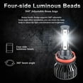 thumbnail image 3 of For Nissan Sentra 2013 2014 2015 6000K White LED Headlight + Fog Light Bulbs, 3 of 15