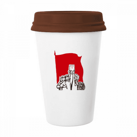 

China Red Leader Education Mug Coffee Drinking Glass Pottery Cerac Cup Lid