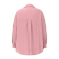 thumbnail image 6 of Tuphregyow Women's Tops Classic V Neck Fashion Loose Outwear New Style Trendy Breathable Solid Lightweight Slouchy Half Sleeve Blouse Button Down Leisure Tops Pink XL, 6 of 6