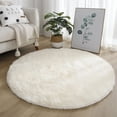 thumbnail image 2 of Ultra Soft Plush Round Rug Mat - Fluffy White Carpet for Living Room, Home Decor and Bedroomr, Bedroom and Kids Room, 2 of 9