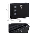 thumbnail image 2 of Locking Mailbox Wall Mounted, Metal Postbox with Three Sets of Mail Box Number Stickers, 4 Keys, 14.4" x 4.5" x 11.2", Large Capacity, Black, AMB11B, 2 of 9