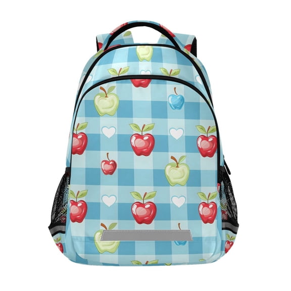 ALAZA Fruit and Heart Checkered Grid Backpack Elementary School Bag Bookbag Travel Rucksack