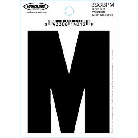 Hardline Products 3 Inch Letter M BLACK 3SCBPM