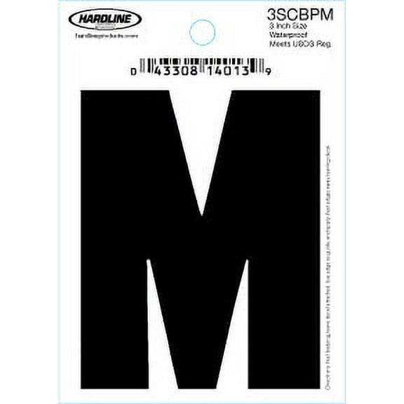 Hardline Products 3 Inch Letter M BLACK 3SCBPM
