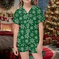 Pajamas for Girls Set Christmas Reindeer Snowflake Print Pjs Set Button