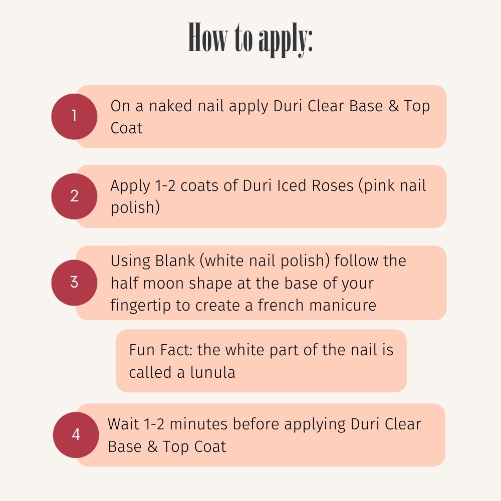 Duri Nail Polish Gift Set, GBD-105 Perfect Pale Pink French Manicure,  0.45 Fl Oz (Pack of 3) by Duri Cosmetics