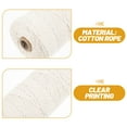 thumbnail image 4 of Pretyzoom White Cotton Rope for DIY Macrame Projects Knitting Cord for Crafts and Packaging, 4 of 5