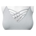 thumbnail image 4 of Women's Lattice Triple Criss-Cross Seamless Cami Long Ttank tops., 4 of 4