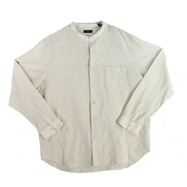 Theory Dresses - Off Mens Linen Banded Collar Shirt 2XL - Walmart.com ...