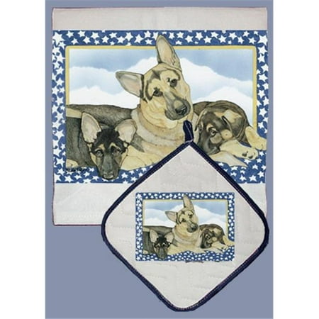 

German Shepherd Dish Towel And Pot Holder Set