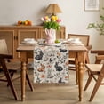 thumbnail image 3 of Easter Rabbit Table Runner 48 Inches Long for Kitchen Dining, Retro Pastoral Bunny Flower Watercolor Dresser Scarf Farmhouse, Dining Table Decorations for Wedding/Parties, 13 x 48 In, 3 of 8