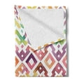 thumbnail image 2 of Watercolor Soft Flannel Fleece Throw Blanket, Ornamental Pattern Twisted Lines Geometric Boho Design, Cozy Plush for Indoor and Outdoor Use, 70" x 90", Multicolor, by Ambesonne, 2 of 5