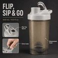 thumbnail image 4 of 500mL Protein Shaker Bottle with Mixing Ball and Measurement Scale, Handheld Fitness Water Cup for Smooth Protein Powder Blending, Gym Workouts and Daily Hydration, Gray, 4 of 5