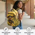 thumbnail image 3 of Xixirimido Dachshund Dog Vibrant Sunflower Print Kids Backpack for Boys Girls Preschool Elementary Students Bookbag 17inch Large School Bag Multi-pocket Lightweight Backpacks, 3 of 8
