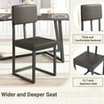 thumbnail image 4 of PORKISS 5 Piece Dining Table and Chair Set, Kitchen Dining Room Table Set with Faux Marble Table PU Leather Chairs, Rectangle Dining Table Set for 4, Dinette Set for Small Space, Brown + Black, 4 of 12