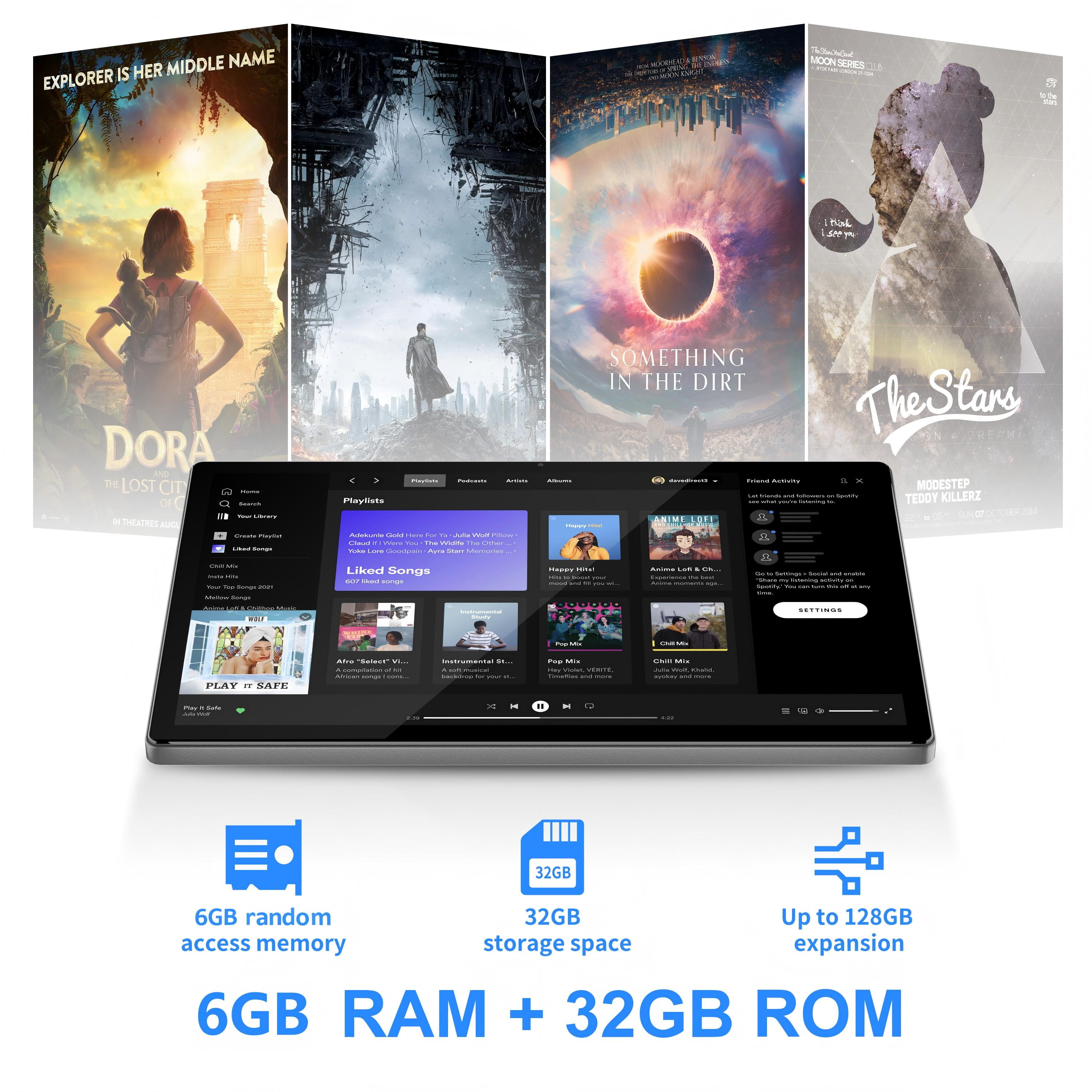 Tibuta 10.1" Android 13 Tablet, 6GB RAM+32GB, Octa-Core, 7000mAh Battery, HD IPS Touchscreen, Dual Camera, WiFi